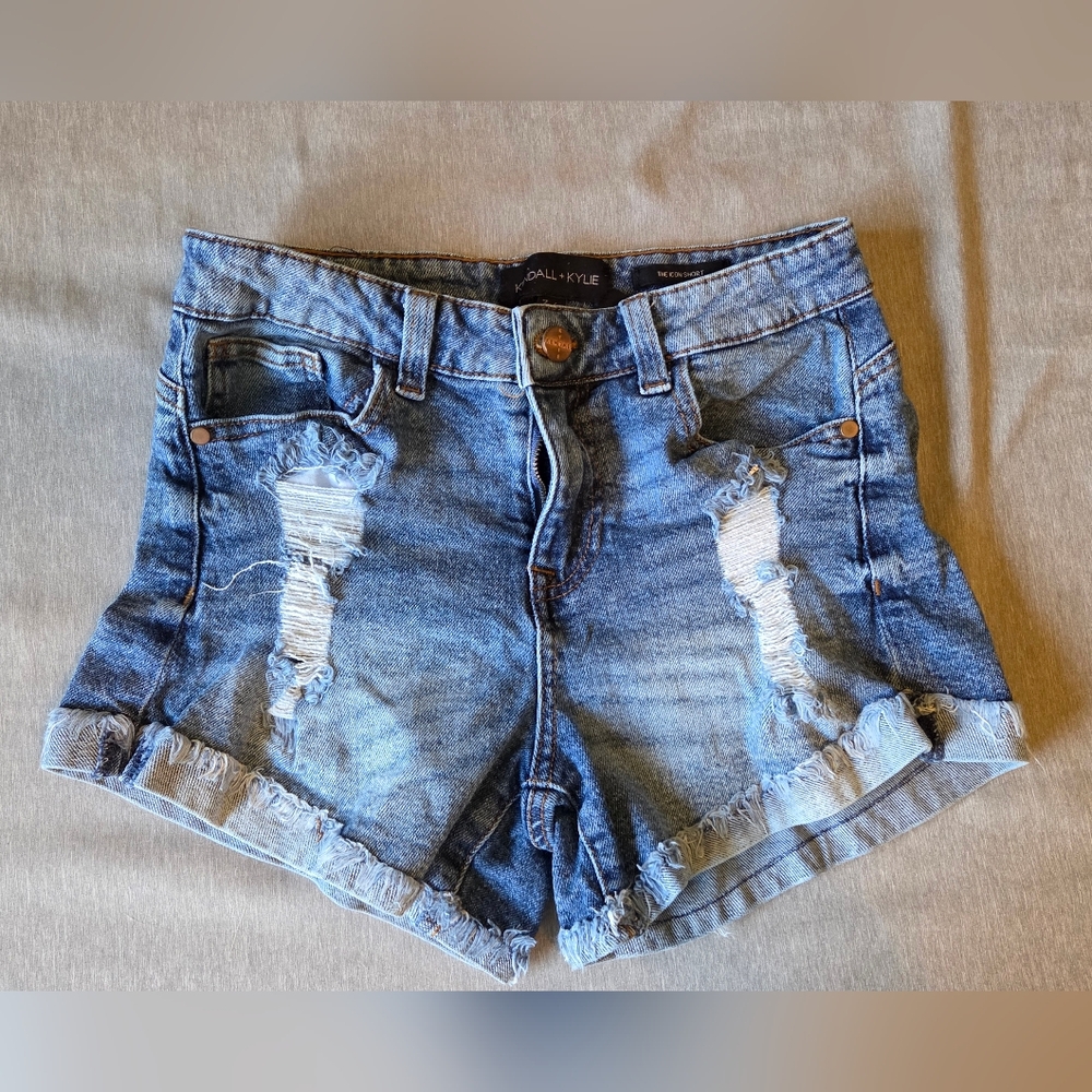 Kendall & Kylie Blue Distressed Jean Shorts